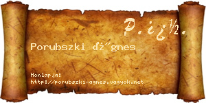 Porubszki Ágnes névjegykártya
